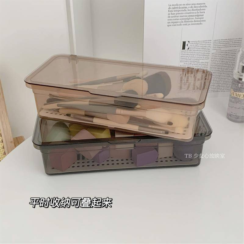 Hộp đựng mỹ phẩm để bàn chống bụi cỡ lớn có ngăn kéo tiện lợi