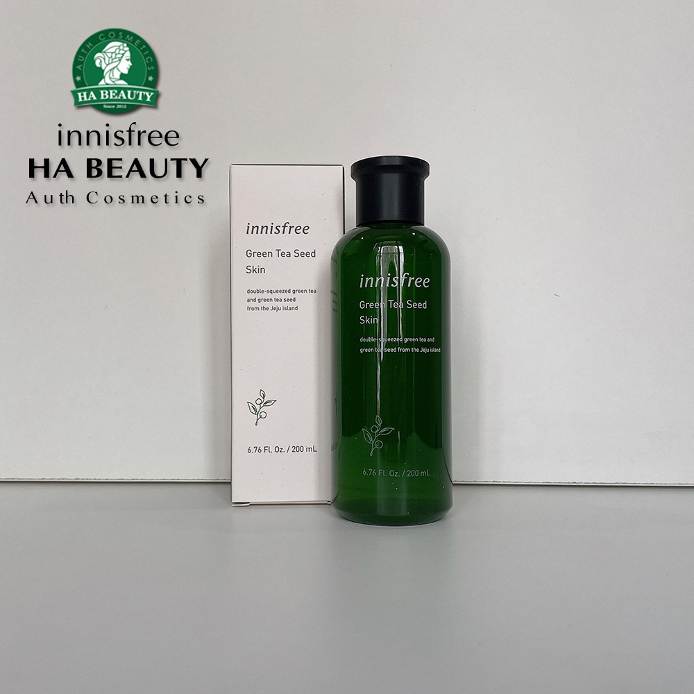 Nước hoa hồng dưỡng ẩm chống lão hóa da trà xanh innisfree Green Tea Seed Skin 200 ml sáng khỏe da