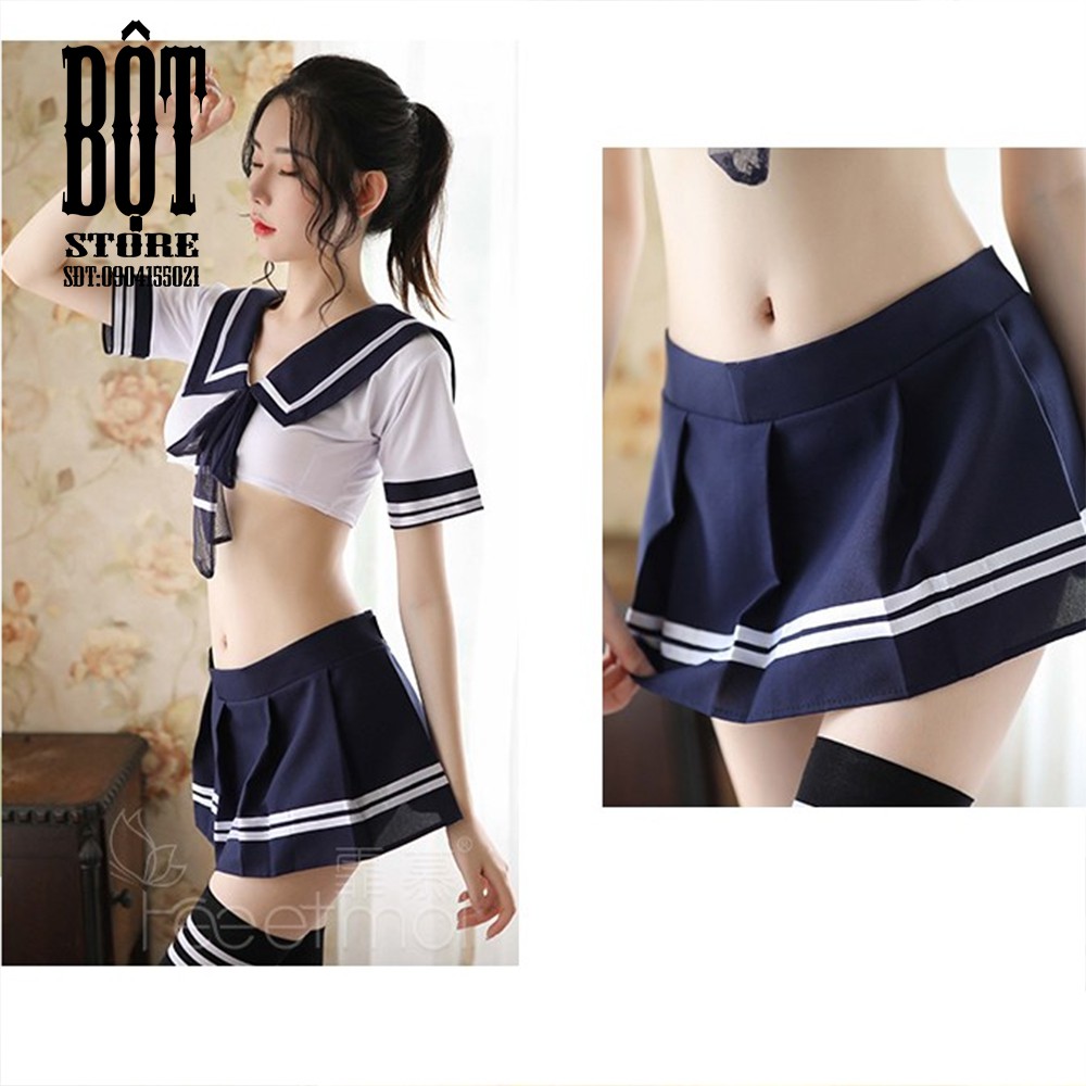 Đồ cosplay sexy học sinh anime - Set váy ngủ nữ sinh gợi cảm DN01