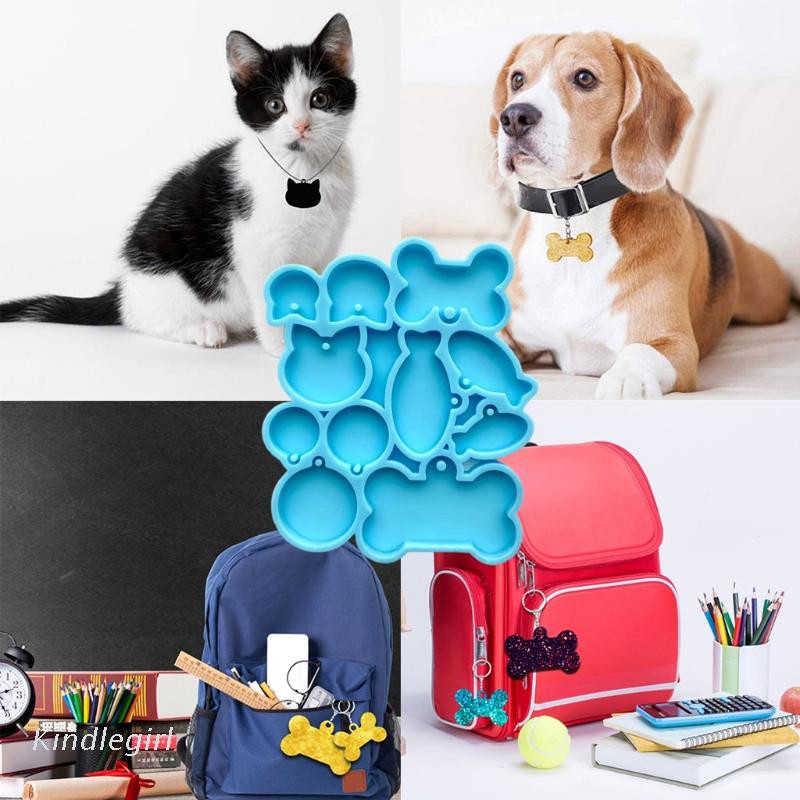 Khuôn Silicon Làm Đồ Trang Sức Hình Xương Cá / Mèo Đáng Yêu