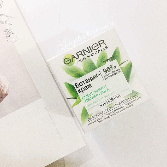 Kem dưỡng Garnier Botanic Green Tea Cream dưỡng da mềm mướt, ngừa viêm | BigBuy360 - bigbuy360.vn