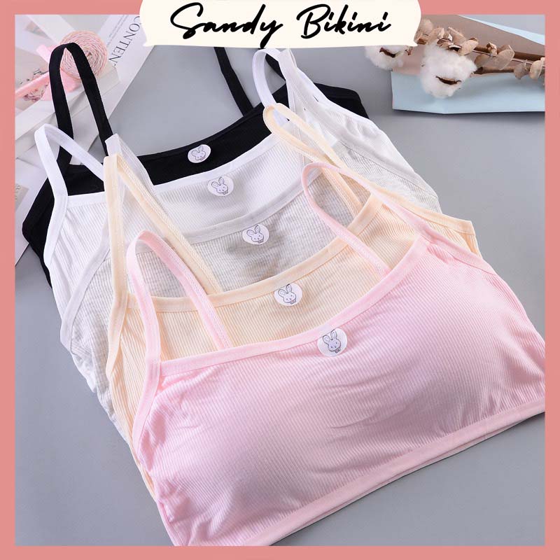 Áo Bra Nữ Thỏ Cotton Học Sinh Có Miếng Đệm