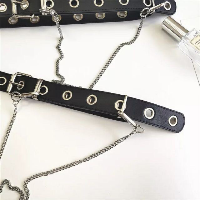 Thắt lưng da unisex kèm dây xích trẻ trung cá tính_xuongmaythuhien | BigBuy360 - bigbuy360.vn