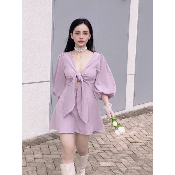 Đầm cột nơ Valey