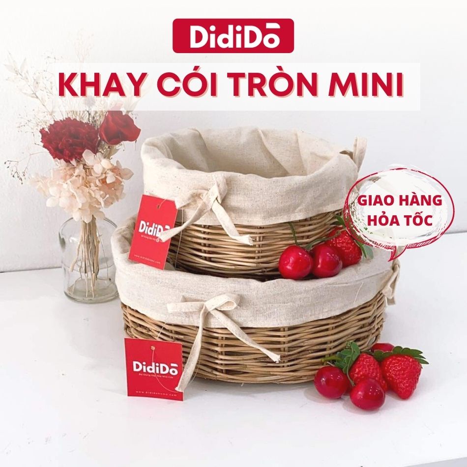 Khay cói mini có vải lót