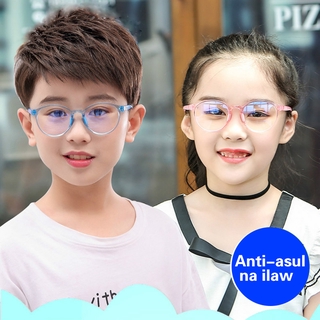 Trẻ Em Chống Tròn Màu Xanh Gọng Đồng Bằng Kính Mới Bảo Vệ Mắt Trẻ Em Mắt Kính