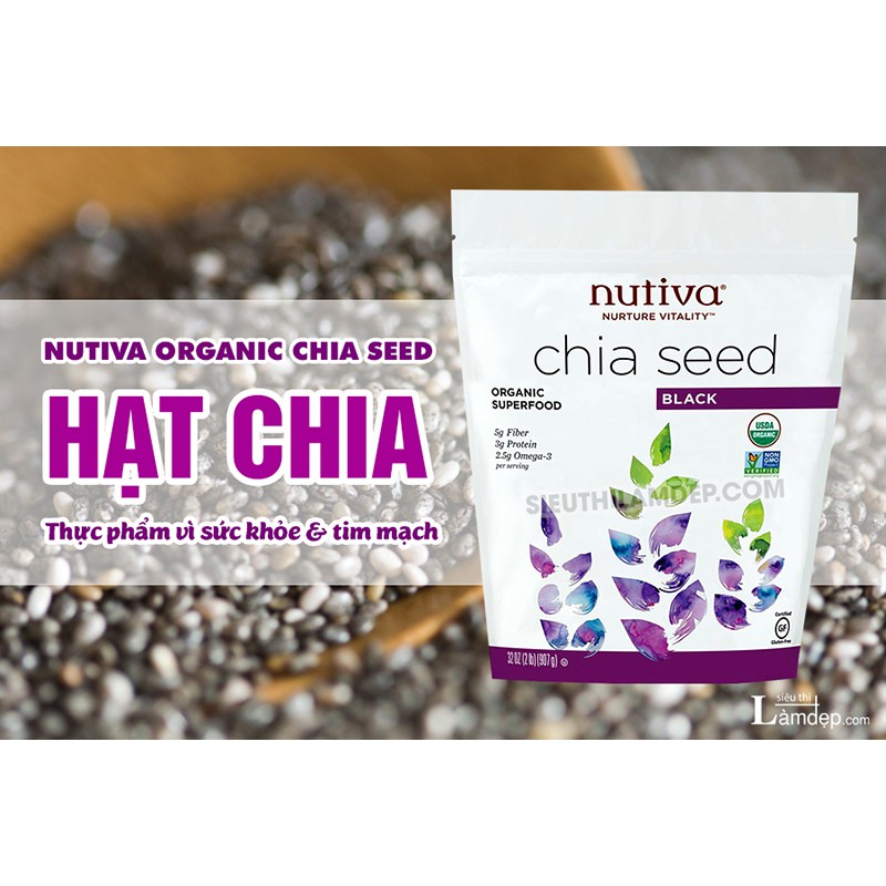 Hạt chia Nutiva organic Mỹ 907gr date 07/2021