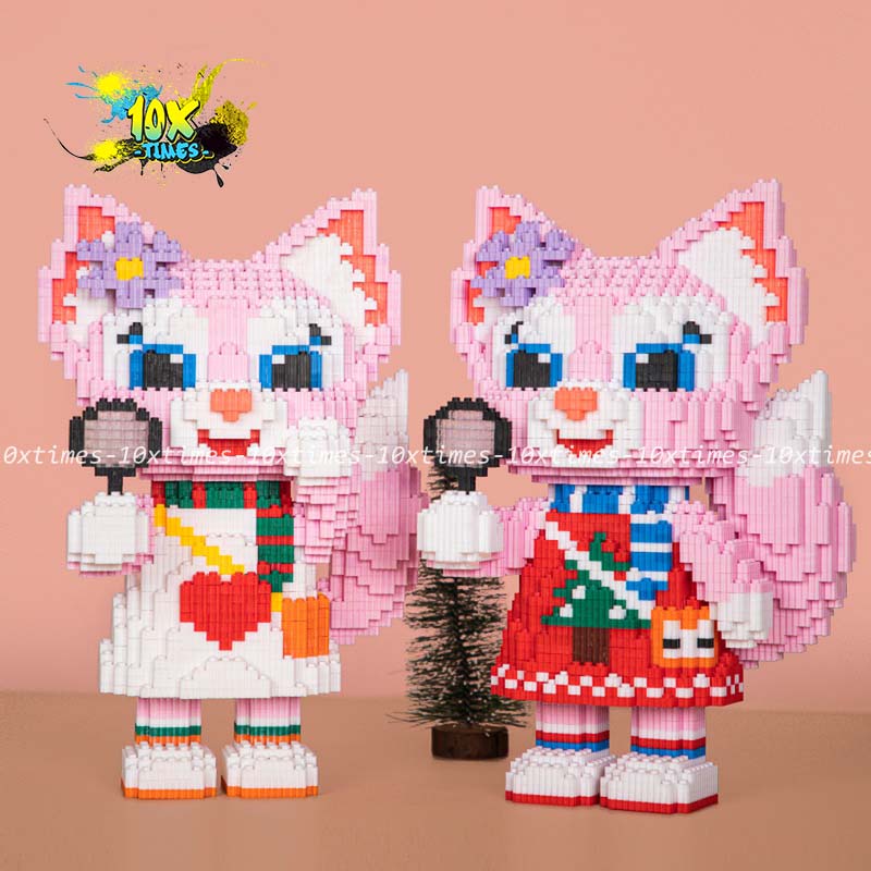 (size 32cm) mô hình lắp ráp 3d cáo hồng Tina Bell dễ thương cute quà tặng sinh nhật bạn gái, đồ decor