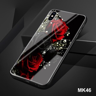 Ốp lưng Iphone X / iphone SX Max in 3D hoa cực đẹp mặt kính cường lực sáng bóng