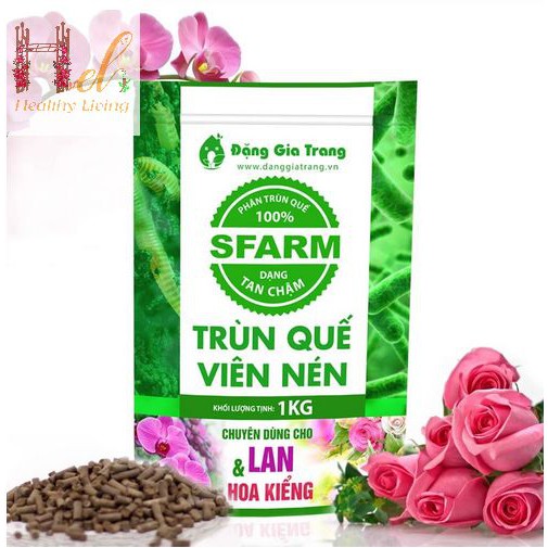 Trùn Quế Viên Nén 1KG Phân Tan Chậm Không Tạp Chất Sfarm Trồng Rau Sạch, Hoa, Bằng Đất Sạch, Xơ Dừa Và Phân Bón Hữu Cơ