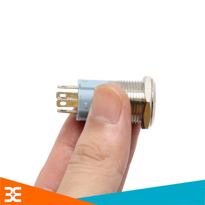 Nút Nhấn Đề Sắt Chống Nước Có Đèn Báo 12VDC-16mm Nhấn Giữ