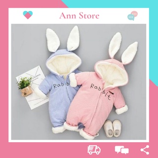 [ẢNH THẬT -CAO CẤP] Bodysuit Body Thỏ Rabbit cho bé hàng xuất Hàn có lót lông cừu dày dặn cực ấm (ảnh shop chụp, video)