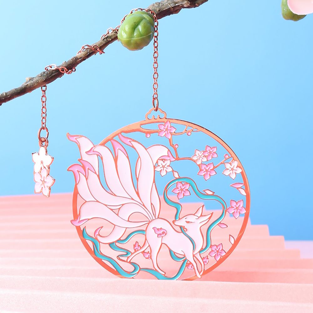 Kẹp đánh dấu sách hình quạt bằng đồng thau phong cách Trung Hoa cổ điển thời trang