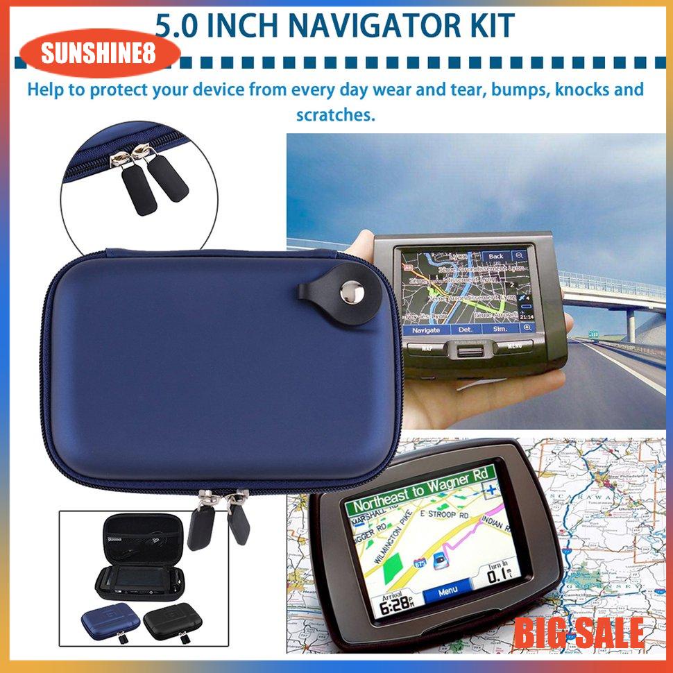 【SUN】Large Hard Carry Case Cover 5&quot; In Car Sat Nav Holder For GPS TomTom Classic