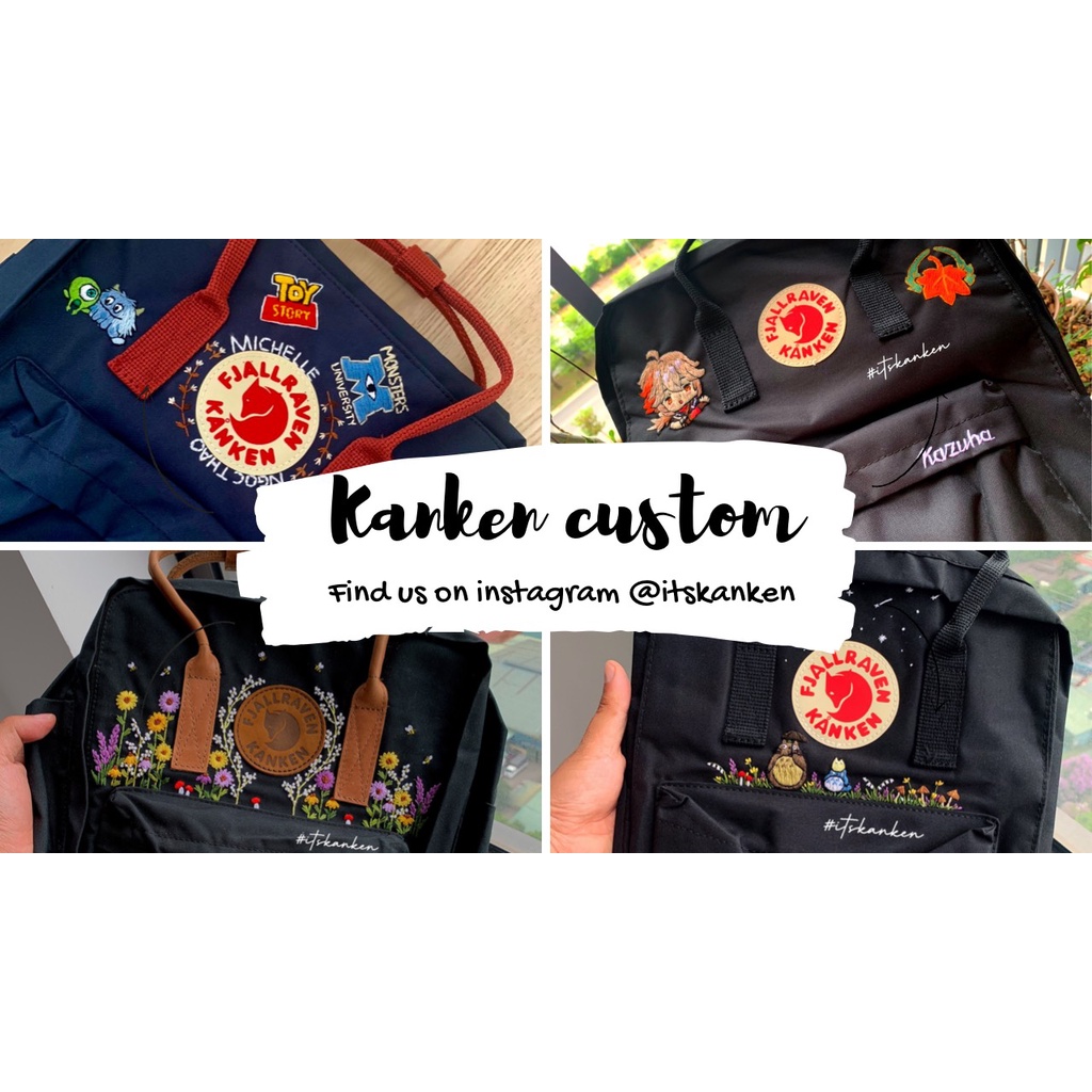 Balo Kanken Thêu Unisex Size Đi Học Đựng Lap 15.7 Inch )