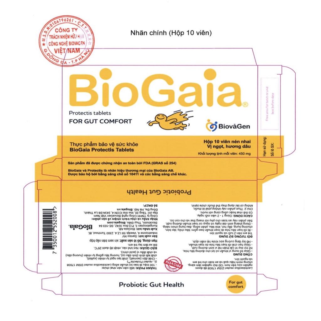 Men vi sinh biogaia protectis dạng viên cải thiện hệ tiêu hóa xuất xứ thụy - ảnh sản phẩm 5