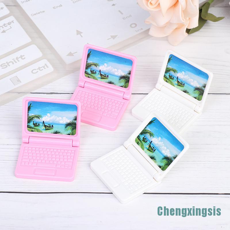Bộ 2 Mô Hình Máy Tính Mini Tỉ Lệ 1: 12 Dùng Để Trang Trí Nhà Búp Bê
