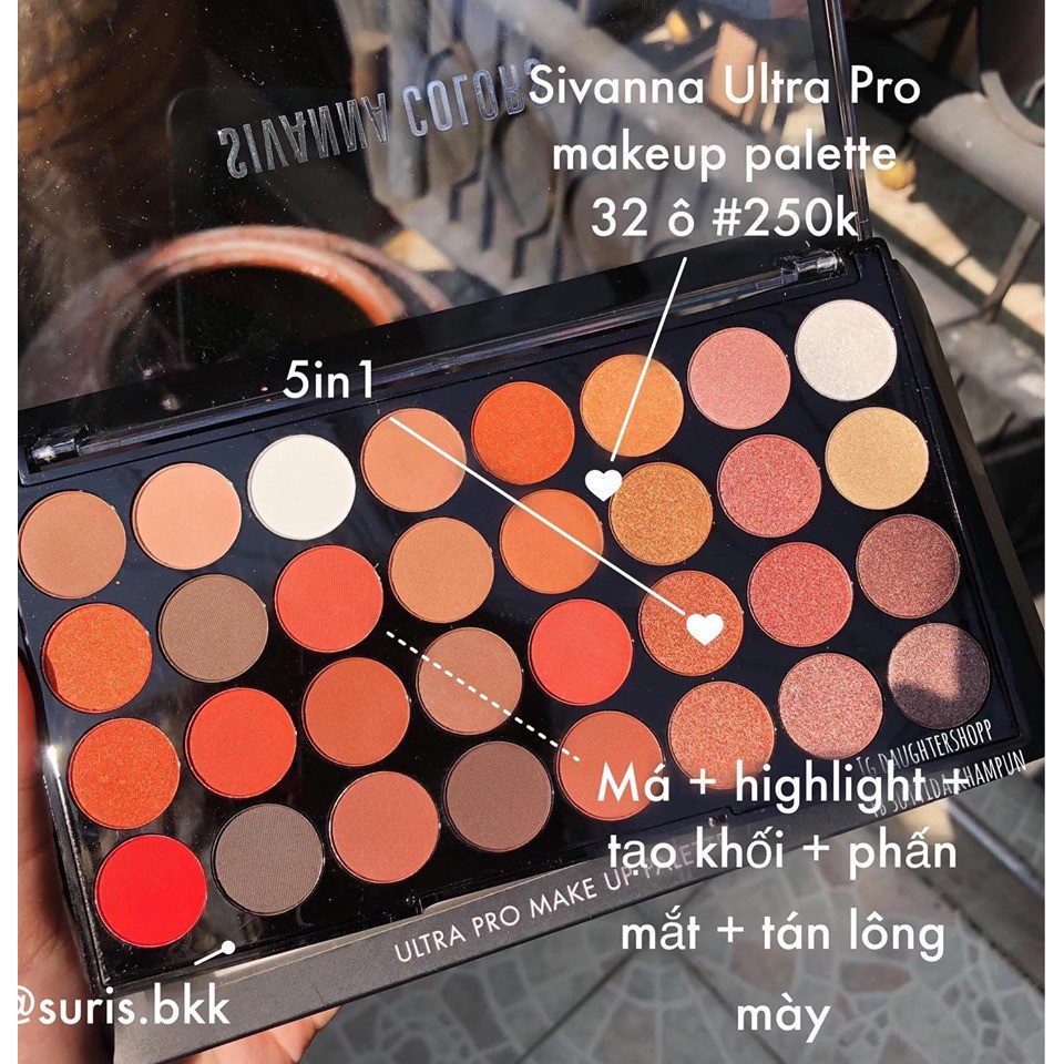 BẢNG PHẤN MẮT SIVANNA COLOR 32 Ô ULTRA PRO MAKE UP PALETTE 5 in 1 CỰC XINH