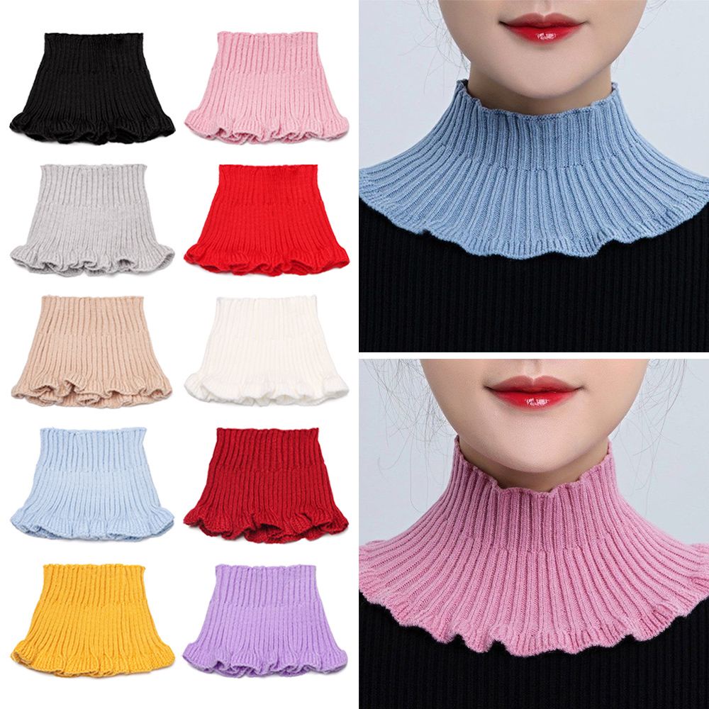 Cổ áo giả dệt kim kiểu cổ lọ tháo rời được thời trang mùa đông dành cho nữ