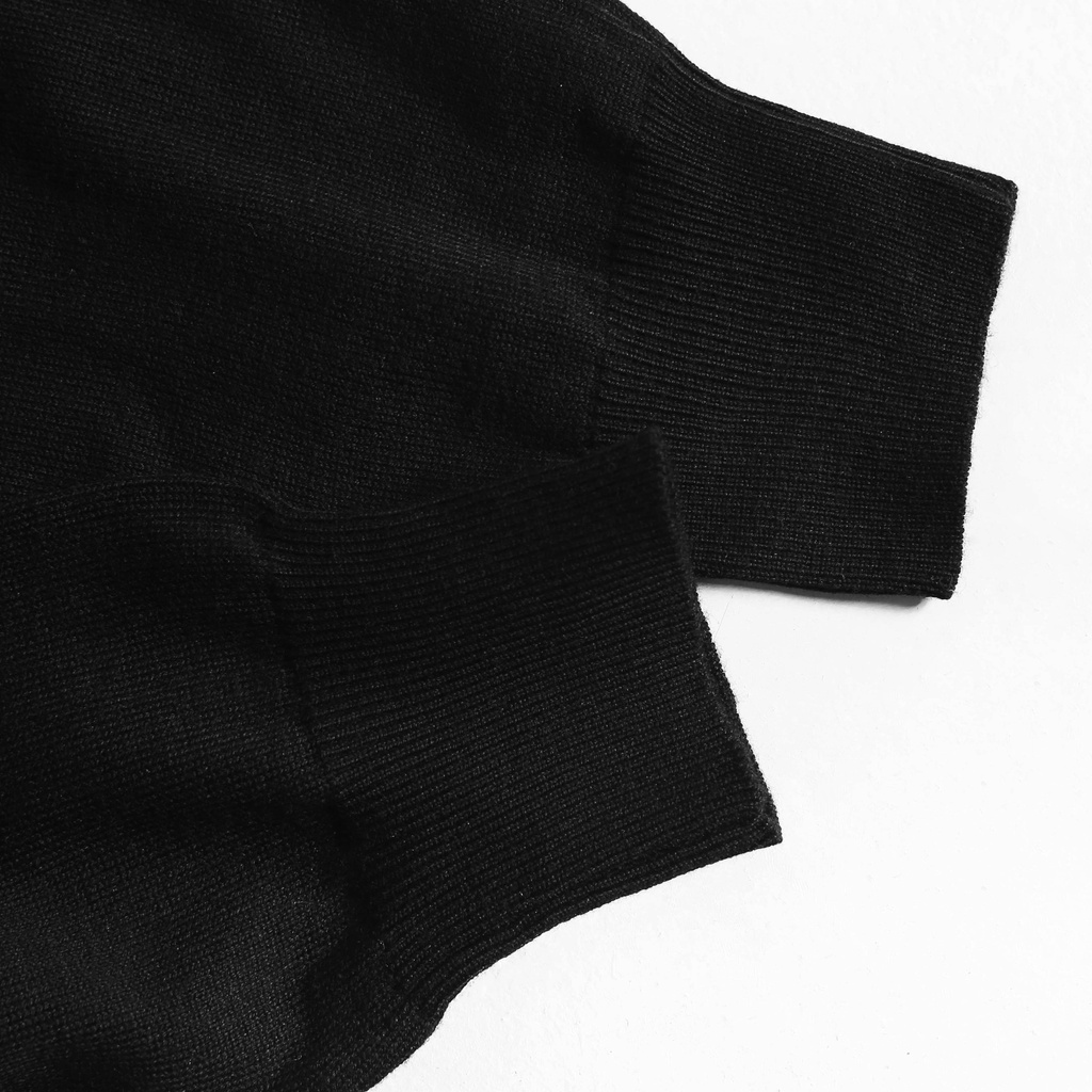 Áo Len Cổ Tròn Trơn Basic Đen, Chất Liệu Mềm Mịn Len Dệt Cao Cấp - CEFFYLO