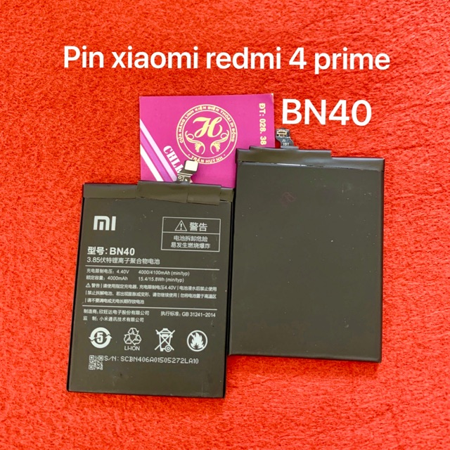 Pin xiaomi redmi 4 prime / redmi 4 pro - kí hiệu trên pin BN40