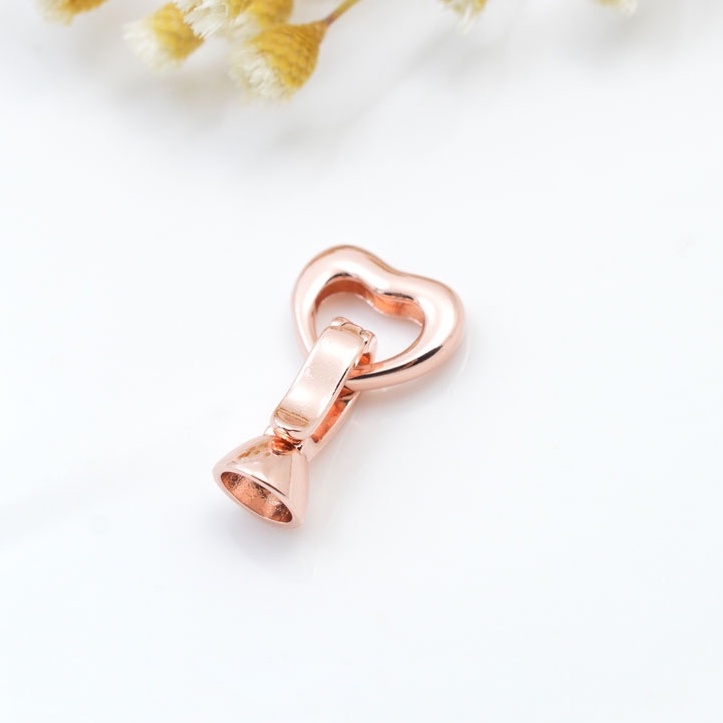 [K1CN] Phụ kiện trang sức (DIY) - Khóa chốt kiểu Trái tim nạm đá lấp lánh làm vòng cổ vòng tay