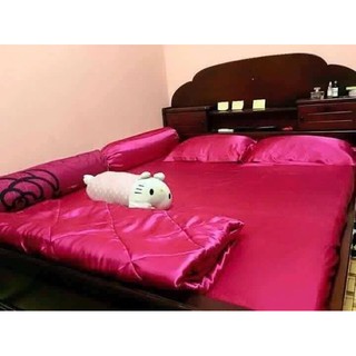 Trọn bộ drap giường phi lụa cao cấp sang chảnh (chọn màu)