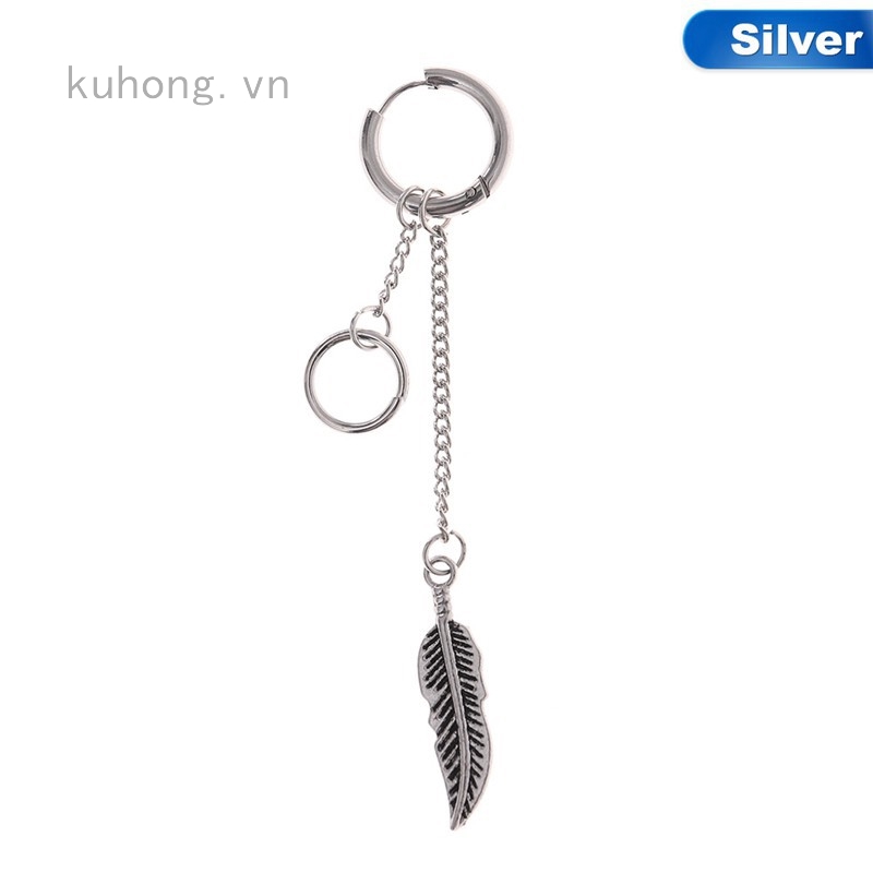 Khuyên tai thép titan dài 8,5 cm thiết kế độc đáo cá tính