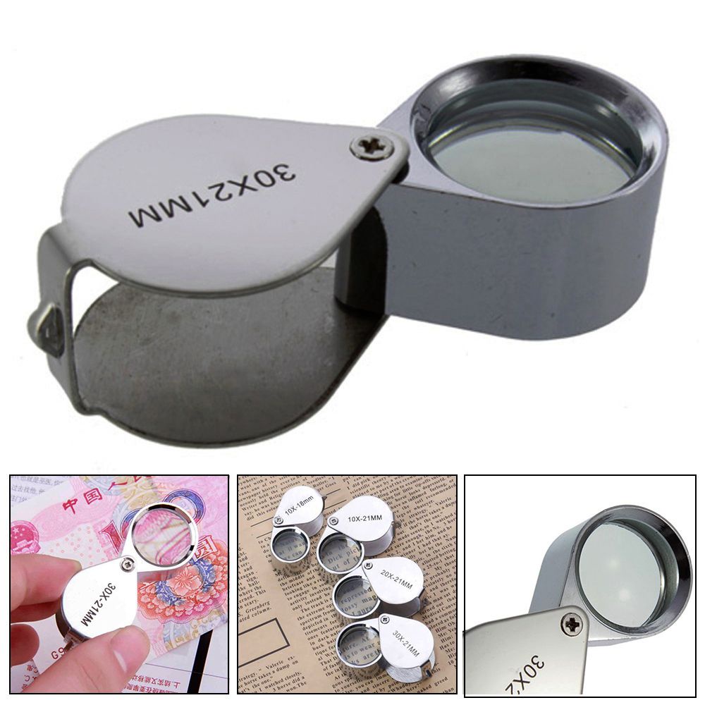Kính lúp mini cầm tay phóng đại 10/ 20/ 30x có thể gấp gọn tiện lợi