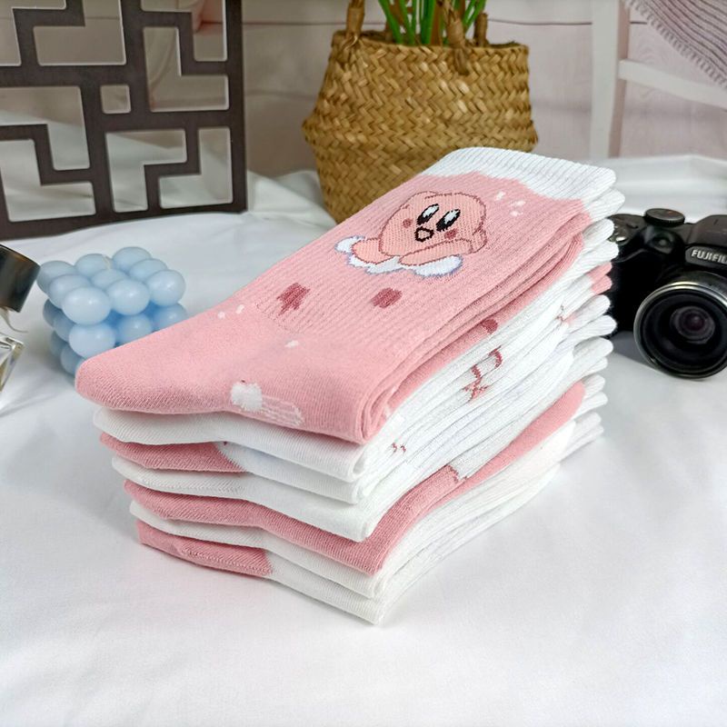 Vớ Cổ Trung Màu Hồng Dễ Phối Đồ Thời Trang Thu Đông Phong Cách Nhật Bản Dễ Thương Cho Nữ
