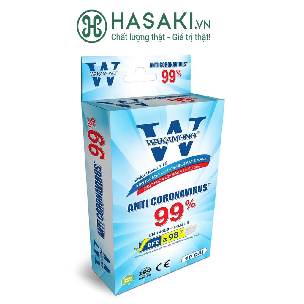 Khẩu Trang Y Tế Wakamono Anti Coronavirus 99%