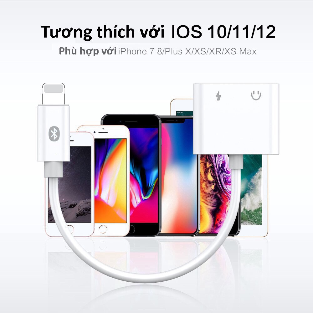 🔥Jack chia cổng iPhone có MIC🔥  [Bảo hành 12 THÁNG] Giắc chuyển đổi lightning vừa sạc vừa nghe nhạc cho Iphone.