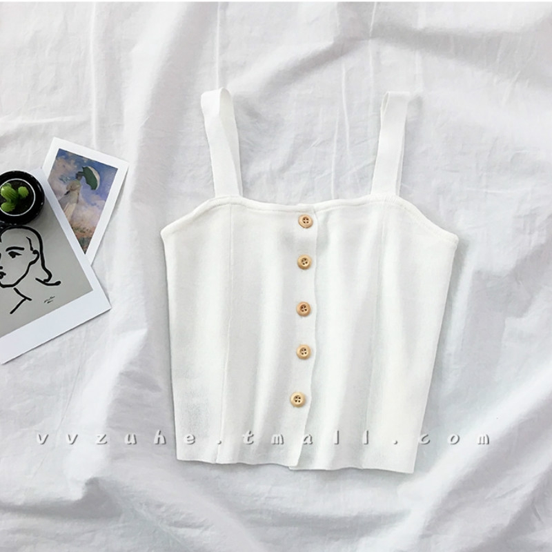 Áo 2 dây IELGY dệt kim phong cách thời trang quyến rũ cho nữ