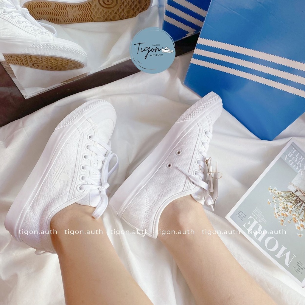 Giày Thể Thao Trắng Adidas Chính Hãng,  Giày Thể Thao Nữ Adidas Nizza Trefoil