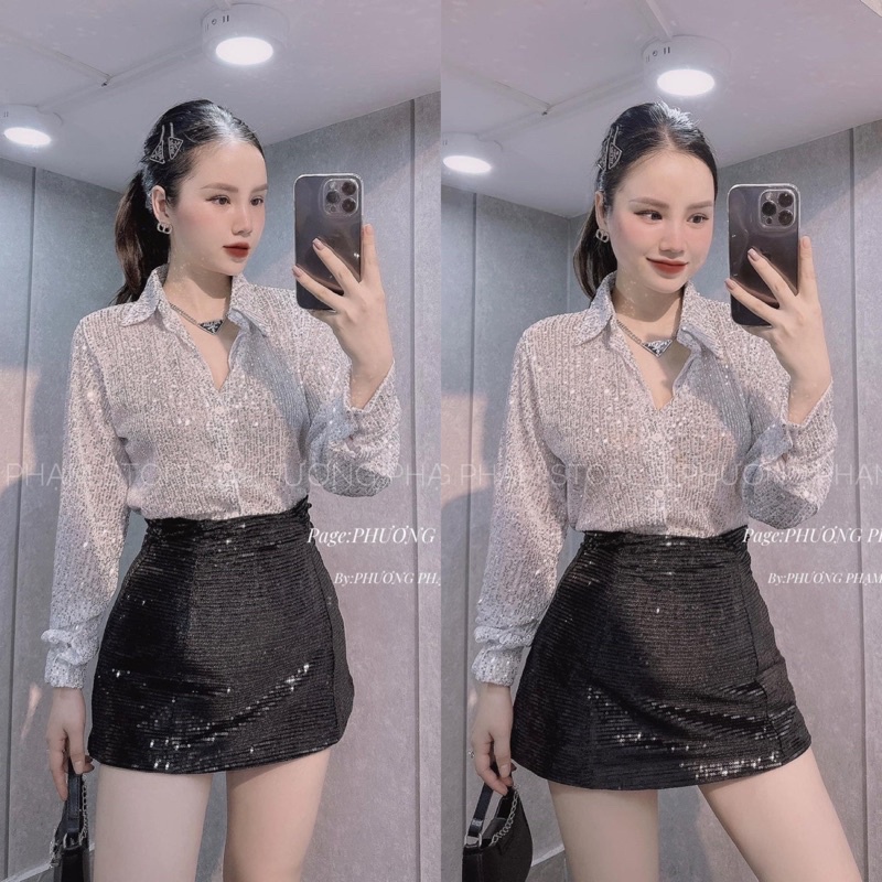 Có Tách Set, Set Áo Sơ Mi Kim Sa Mix Quần Sooc Kim Sa Hàng Quảng Châu siêu hot | BigBuy360 - bigbuy360.vn