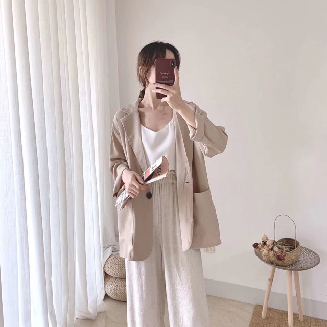 Áo blazer đũi mềm | BigBuy360 - bigbuy360.vn