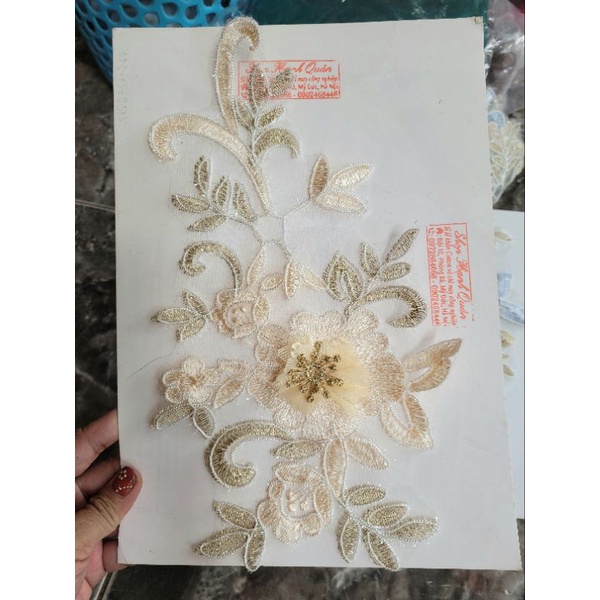 Miếng ren thiết kế thêu hoa mã H511. giao đơn từ 50k