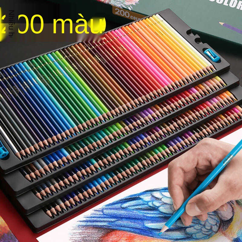 200 màu vẽ và phác thảo chuyên nghiệp bằng bút chì cho học sinh đồ dùng mỹ thuật dầu hòa tan trong nước Bộ sơn