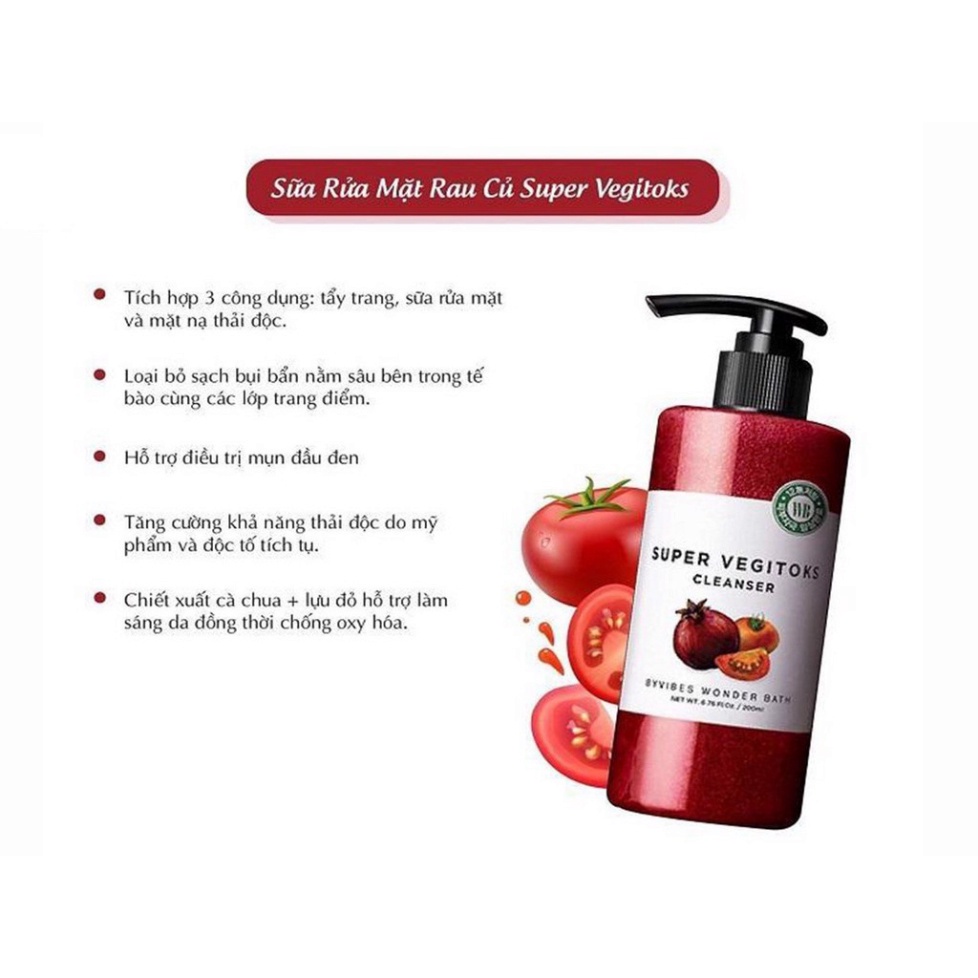 Sữa rửa mặt rau củ thải độc Wonder Bath Super Vegitoks Cleanser