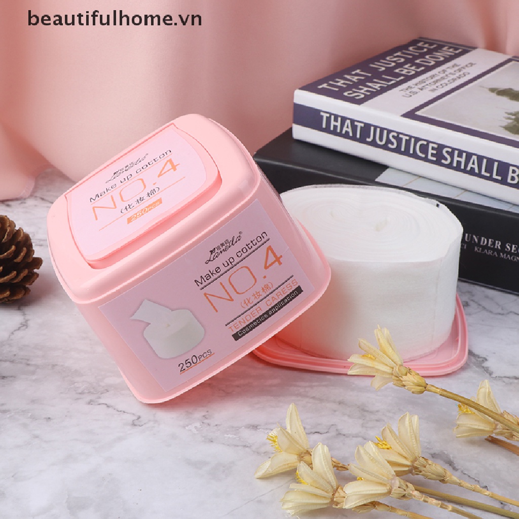 Hộp 250 Bông Trang Điểm Chất Liệu cotton Nguyên Chất