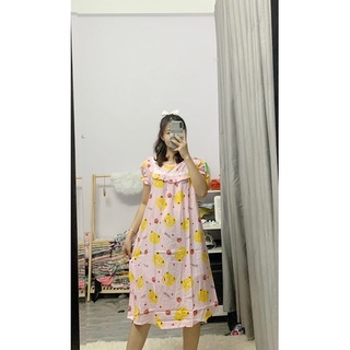 Đầm bầu lanh mặc nhà siêu mát