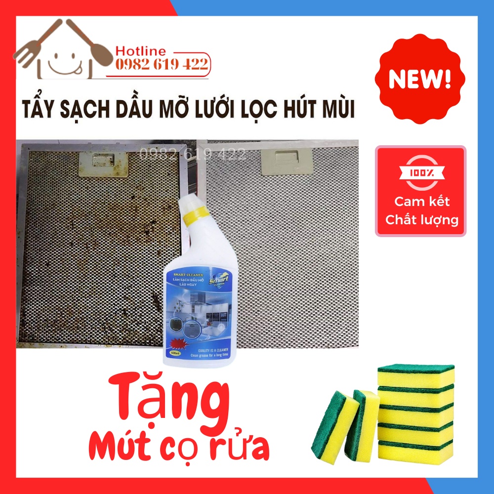 Tẩy dầu mỡ bếp tức thì Smart (chai 500ml)
