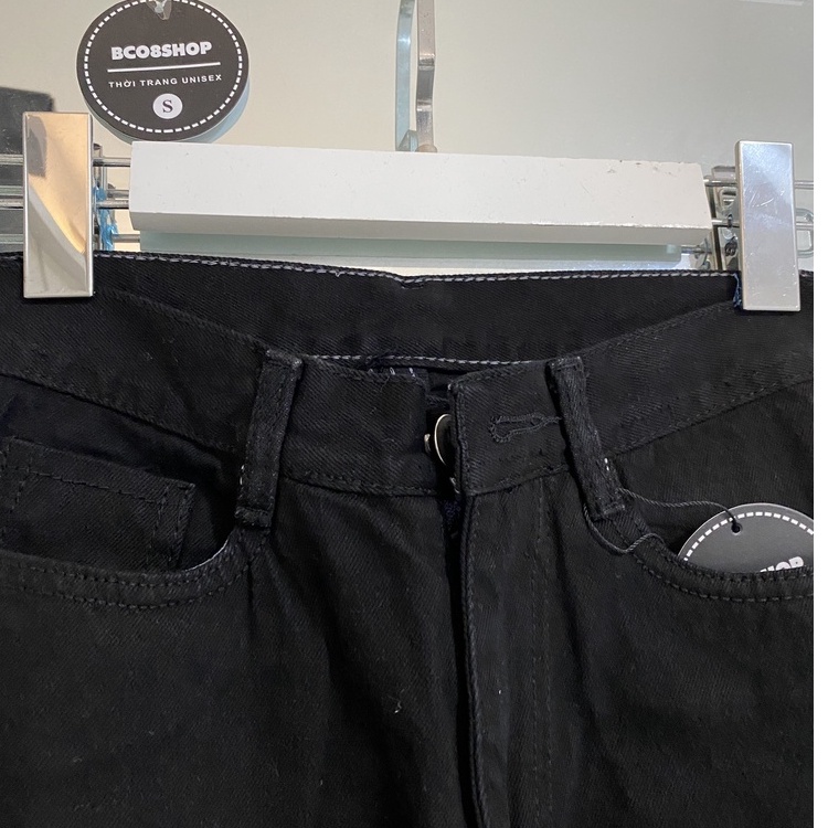 THE QUAO - Quần jean nữ ống suông rộng màu đen Basic ( Lưng Cao - Ống Suông vừa) BC308 | BigBuy360 - bigbuy360.vn