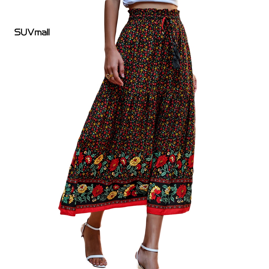 Chân Váy Dài Họa Tiết Hoa Phong Cách Boho Thời Trang Mùa Hè Thoải Mái