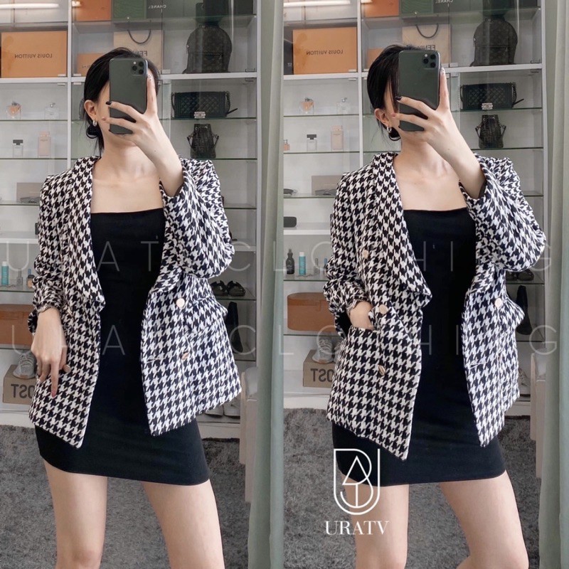 Áo blazer zr hoạ tiết sành điệu