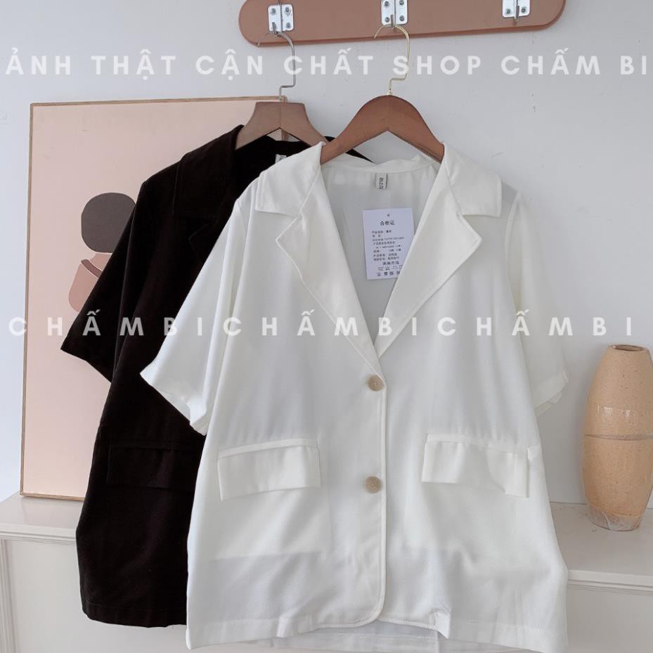 Áo khoác blazer A.016, áo khoác cổ vest cộc tay Hàn Quốc | BigBuy360 - bigbuy360.vn