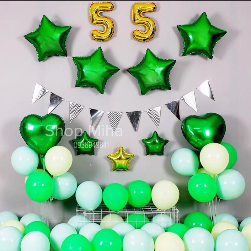 Trang Trí Bong Bóng Nổi Bật Màu Xanh Lá Cho Người Mệnh Mộc, Tiệc Tone Xanh Lá