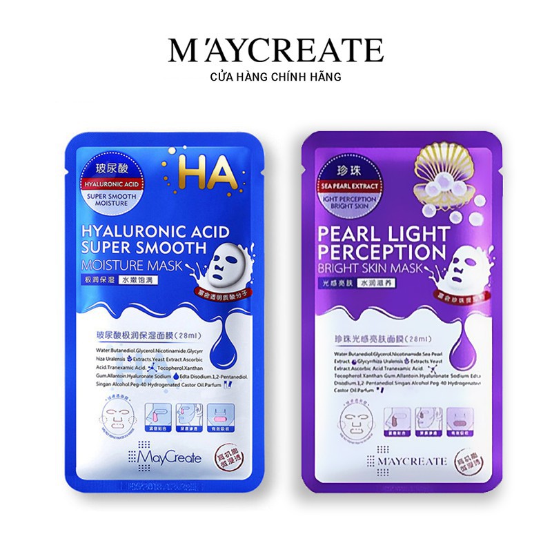 Mặt nạ HA dưỡng trắng da cấp ẩm nội địa trung Maycreat | BigBuy360 - bigbuy360.vn