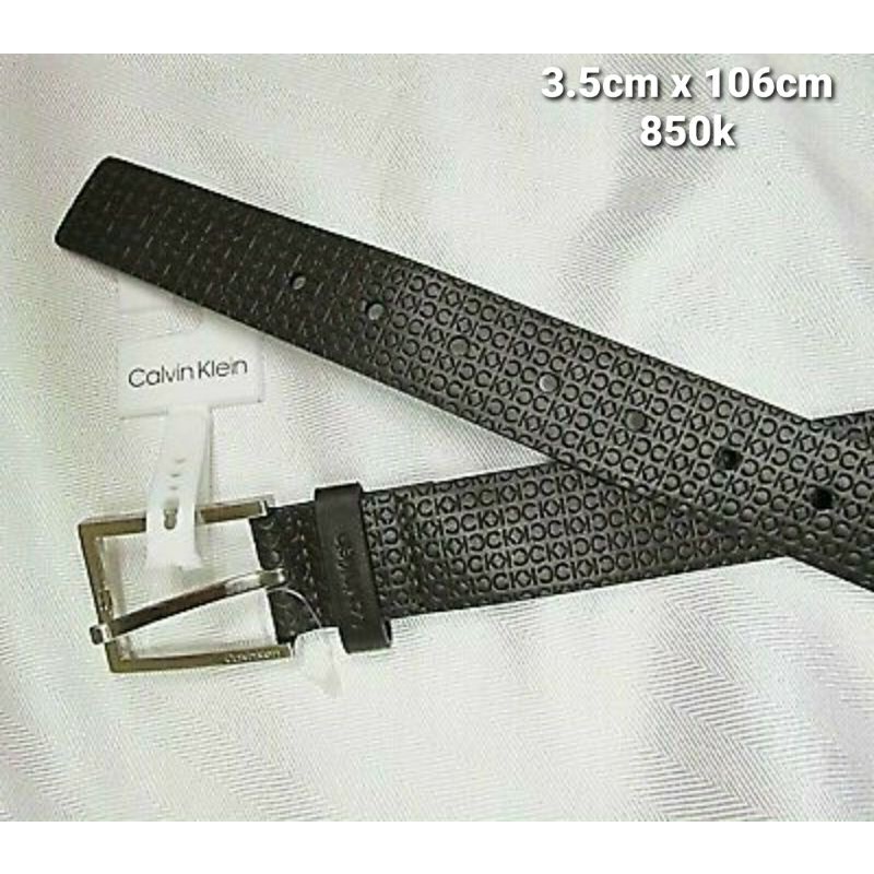 Thắt lưng Nam Calvin Klein Men's Signature Embossed Logo Leather Belt