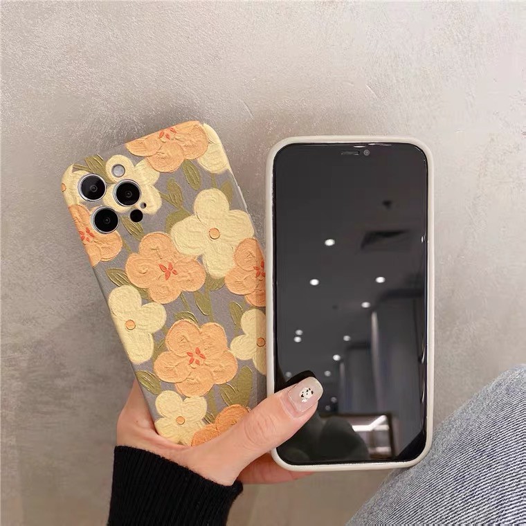 Ốp mai vàng viền dẻo lưng bọc da dành cho iPhone 11 12 Pro Max 7 8 Plus X XsMax XR Cú Mèo Case